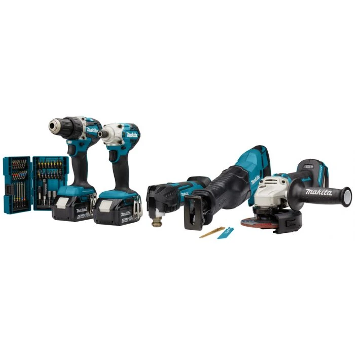 Makita DLX5068TX1 18 V Combiset Voor (slag)schroeven, Boren, Slijpen En Zagen En Met Multitool - Afbeelding 3