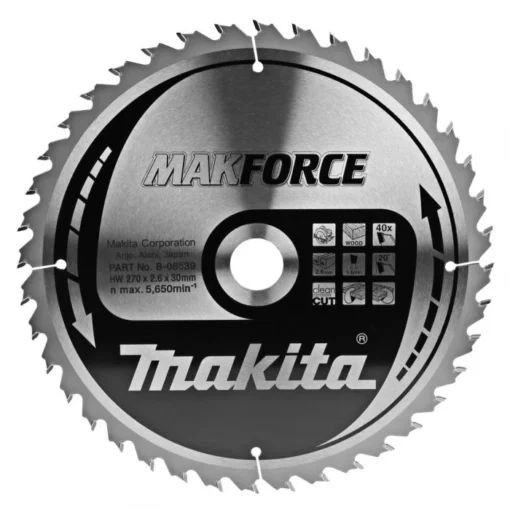Makita B-08539 Zaagb Hout 270x30x2,6 40T 20g