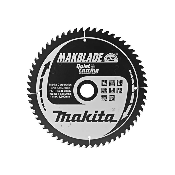 Makita B-08682 Zaagb Q+C 255x30x2,3 60T 5g - Afbeelding 2