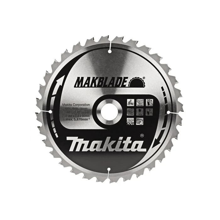 Makita B-08931 Zaagb Hout 260x30x2,3 32T 5g - Afbeelding 2