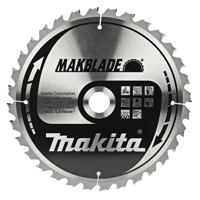 Makita B-08931 Zaagb Hout 260x30x2,3 32T 5g