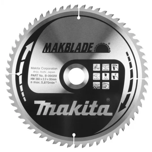 Makita B-09070 Zaagb Hout 260x30x2,3 80T 5g - Afbeelding 3