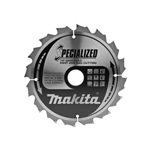 Makita B-09357 Cirkelzaagblad Hout (noest/spijker) - Afbeelding 2