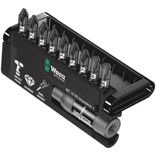 Wera BIT-CHECK 10 PZ IMPAKTOR 1, 10 -DELIG