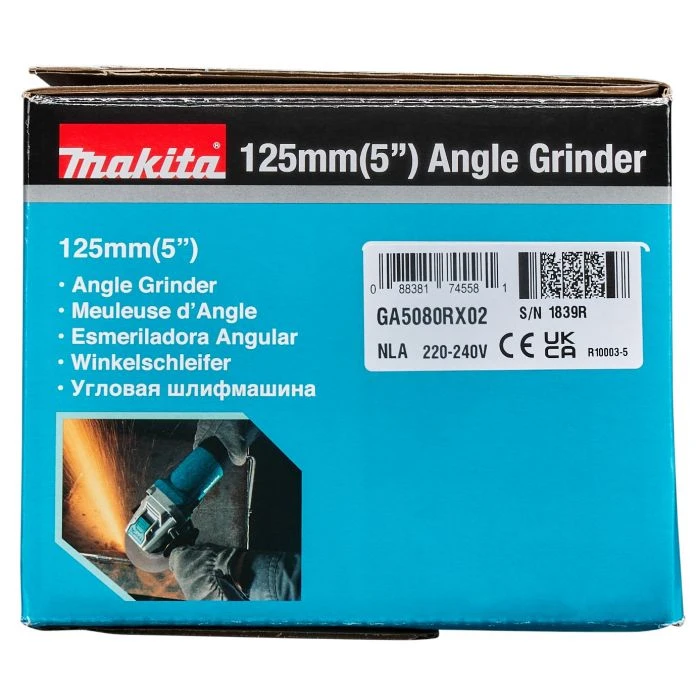 Makita GA5080RX02 230 V Haakse Slijper 125 Mm X-LOCK - Afbeelding 14